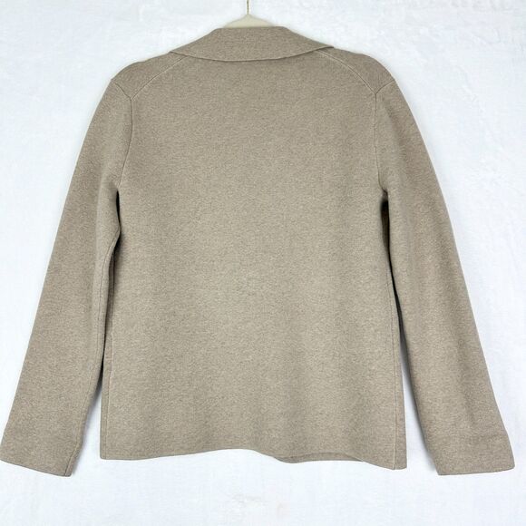 J Crew Camille Shrunken Sweater Blazer Size Small Wool Cotton Blend Tan Classic - Picture 2 of 5